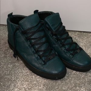 Green Balenciaga High Top Arena Sneaker
